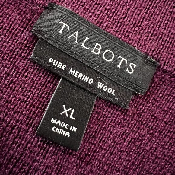 Talbots - Pure Merino Wool Sweater Blazer Jacket Burgundy extra large XL - Picture 7 of 11